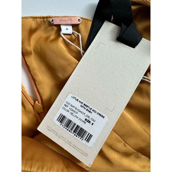 JOHANNA ORTIZ Lotus And Beetle Belted Textured Woven Midi Dress US 6 $1150 - Picture 10 of 11